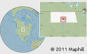 Savanna Style Location Map of ZIP code 58558, highlighted county, highlighted state, hill shading