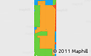 Political Simple Map of ZIP code 58558