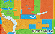 Political 3D Map of ZIP code 58560