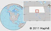 Gray Location Map of ZIP code 58560, highlighted state