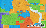 Political 3D Map of ZIP code 58566