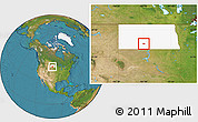 Satellite Location Map of ZIP code 58566, highlighted state