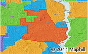 Political 3D Map of ZIP code 58570