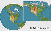 Satellite Location Map of ZIP code 58570, within the entire country
