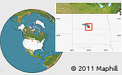 Satellite Location Map of ZIP code 58570, highlighted country, highlighted county