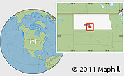 Savanna Style Location Map of ZIP code 58570, highlighted county, highlighted state