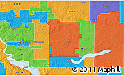 Political 3D Map of ZIP code 58572