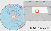 Gray Location Map of ZIP code 58631, highlighted state