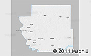 Gray 3D Map of Burleigh County, single color outside