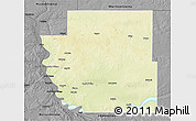 Physical 3D Map of Burleigh County, darken, desaturated