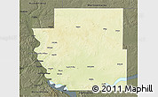 Physical 3D Map of Burleigh County, darken