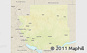 Physical 3D Map of Burleigh County, shaded relief outside