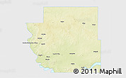 Physical 3D Map of Burleigh County, single color outside