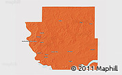 Political 3D Map of Burleigh County, cropped outside