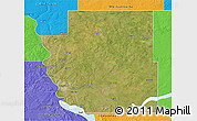 Satellite 3D Map of Burleigh County, political outside