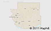 Shaded Relief 3D Map of Burleigh County, cropped outside