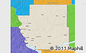 Shaded Relief 3D Map of Burleigh County, political outside