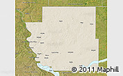 Shaded Relief 3D Map of Burleigh County, satellite outside