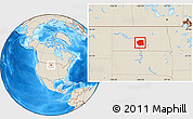 Shaded Relief Location Map of Burleigh County