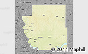 Physical Map of Burleigh County, darken, desaturated