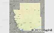 Physical Map of Burleigh County, darken, semi-desaturated