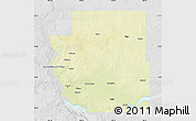 Physical Map of Burleigh County, lighten, desaturated