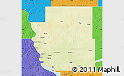 Physical Map of Burleigh County, political outside
