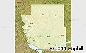 Physical Map of Burleigh County, satellite outside