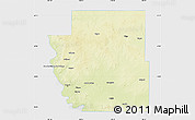 Physical Map of Burleigh County, single color outside