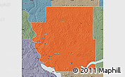 Political Map of Burleigh County, semi-desaturated