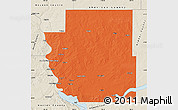 Political Map of Burleigh County, shaded relief outside