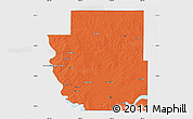 Political Map of Burleigh County, single color outside