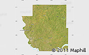 Satellite Map of Burleigh County, single color outside
