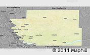 Physical Panoramic Map of Burleigh County, darken, desaturated