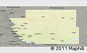 Physical Panoramic Map of Burleigh County, darken, semi-desaturated