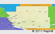 Physical Panoramic Map of Burleigh County, political outside