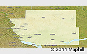 Physical Panoramic Map of Burleigh County, satellite outside