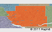 Political Panoramic Map of Burleigh County, semi-desaturated