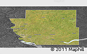 Satellite Panoramic Map of Burleigh County, darken, desaturated