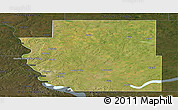 Satellite Panoramic Map of Burleigh County, darken