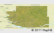 Satellite Panoramic Map of Burleigh County, physical outside