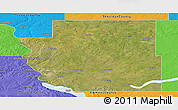 Satellite Panoramic Map of Burleigh County, political outside