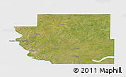 Satellite Panoramic Map of Burleigh County, single color outside