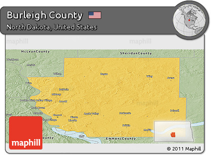 Savanna Style Panoramic Map of Burleigh County