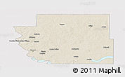 Shaded Relief Panoramic Map of Burleigh County, cropped outside