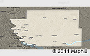 Shaded Relief Panoramic Map of Burleigh County, darken