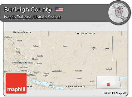 Shaded Relief Panoramic Map of Burleigh County
