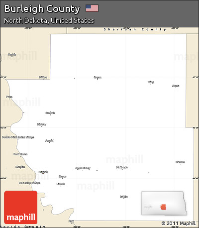Classic Style Simple Map of Burleigh County