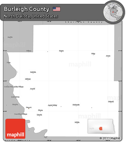 Gray Simple Map of Burleigh County