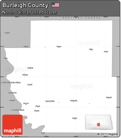 Gray Simple Map of Burleigh County